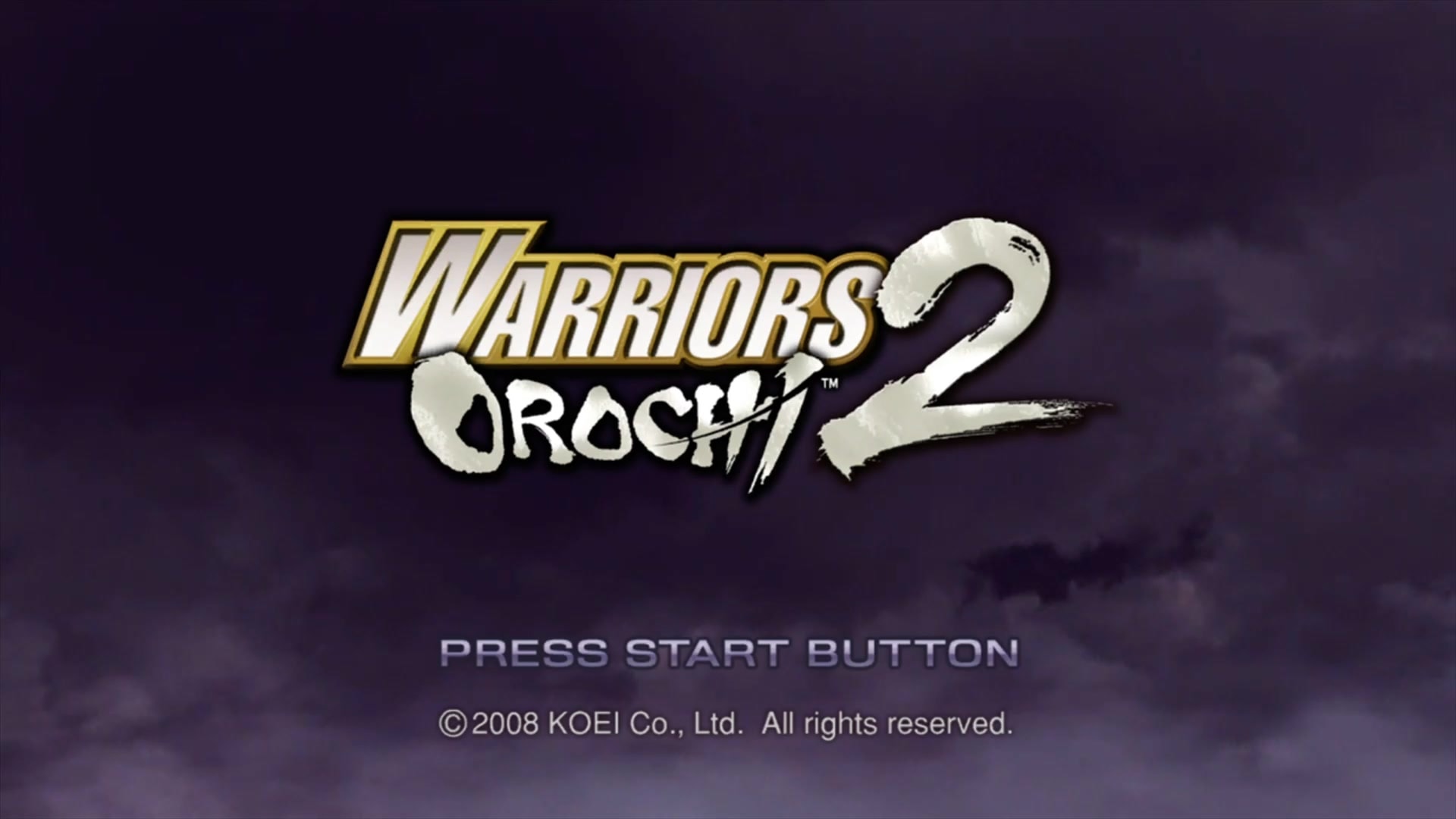 Warriors Orochi 3 title screen for Xbox 360